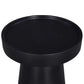 Side End Table 16 Inch Raised Edge Round Top Flared Base Black Wood By Casagear Home BM318518