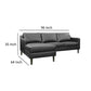 Sectional Sofa with Right Arm Facing Chaise Plush Black Faux Leather By Casagear Home BM318520