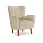 Sonie Accent Chair, Beige Polyester, Soft Cushions, Tapered Brown Wood Legs By Casagear Home