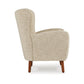 Sonie Accent Chair, Beige Polyester, Soft Cushions, Tapered Brown Wood Legs By Casagear Home