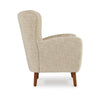Sonie Accent Chair, Beige Polyester, Soft Cushions, Tapered Brown Wood Legs By Casagear Home