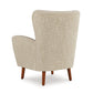 Sonie Accent Chair, Beige Polyester, Soft Cushions, Tapered Brown Wood Legs By Casagear Home