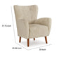 Sonie Accent Chair, Beige Polyester, Soft Cushions, Tapered Brown Wood Legs By Casagear Home