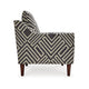Morris Accent Chair Gray White Geometric Pattern Polyester Brown Wood By Casagear Home BM318524