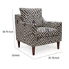 Morris Accent Chair Gray White Geometric Pattern Polyester Brown Wood By Casagear Home BM318524