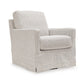 Neena Swivel Glider Accent Chair, Light Gray Polyester, Metal Base By Casagear Home