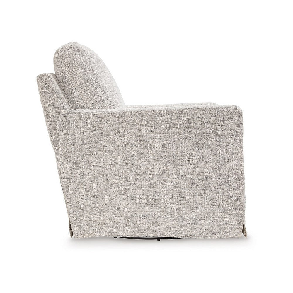 Neena Swivel Glider Accent Chair Light Gray Polyester Metal Base By Casagear Home BM318525