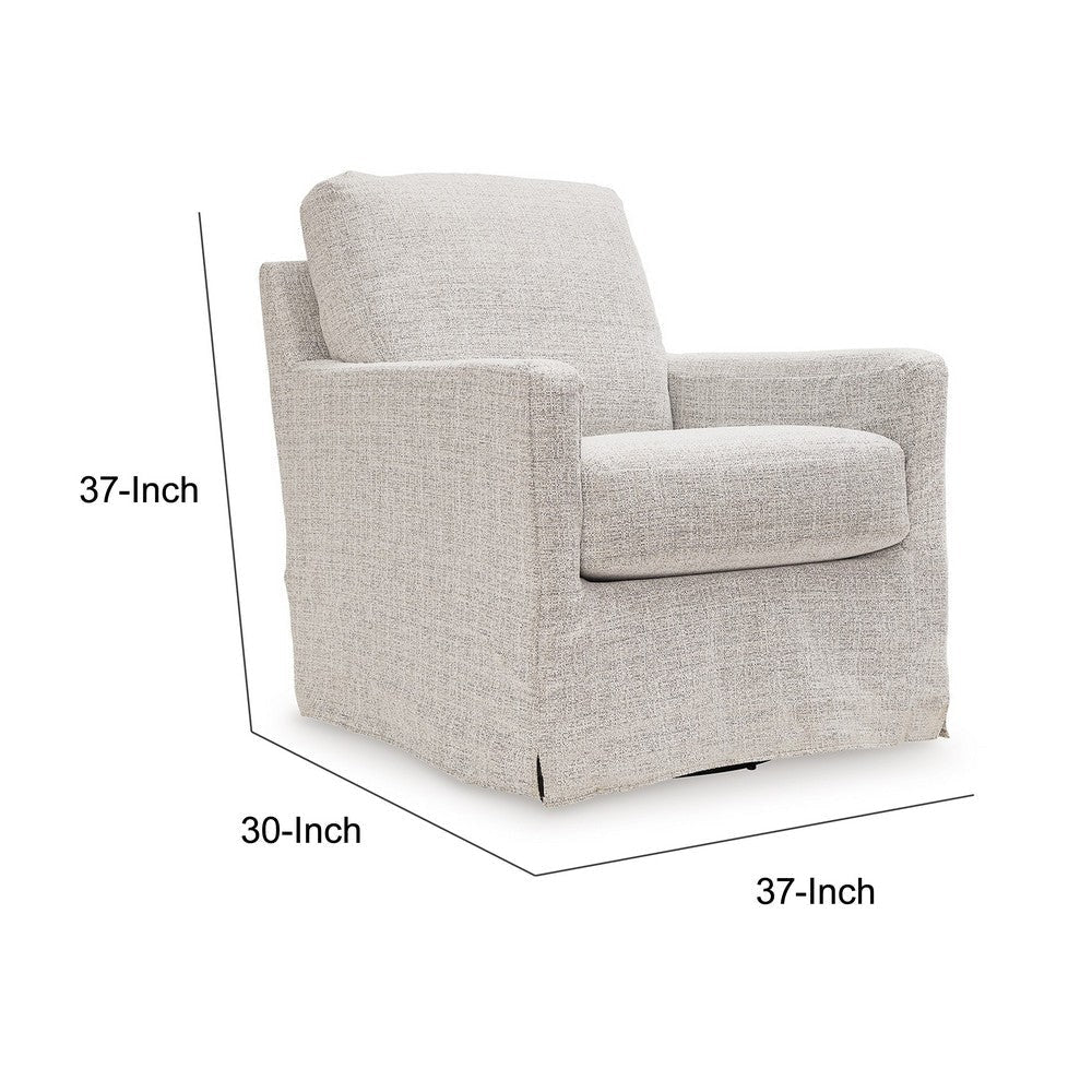 Neena Swivel Glider Accent Chair Light Gray Polyester Metal Base By Casagear Home BM318525