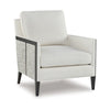 Ashley Adi Accent Chair, Ivory Polyester, Black Solid Wood Frame