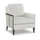 Ashley Adi Accent Chair, Ivory Polyester, Black Solid Wood Frame
