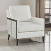 Ashley Adi Accent Chair, Ivory Polyester, Black Solid Wood Frame