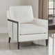 Ashley Adi Accent Chair, Ivory Polyester, Black Solid Wood Frame