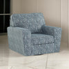 Antilia Swivel Accent Armchair Blue Polyester Abstract Stripe Design By Casagear Home BM318528