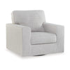 Ashley Olivia Swivel Accent Armchair, Plush Light Gray Polyester