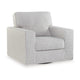 Ashley Olivia Swivel Accent Armchair, Plush Light Gray Polyester