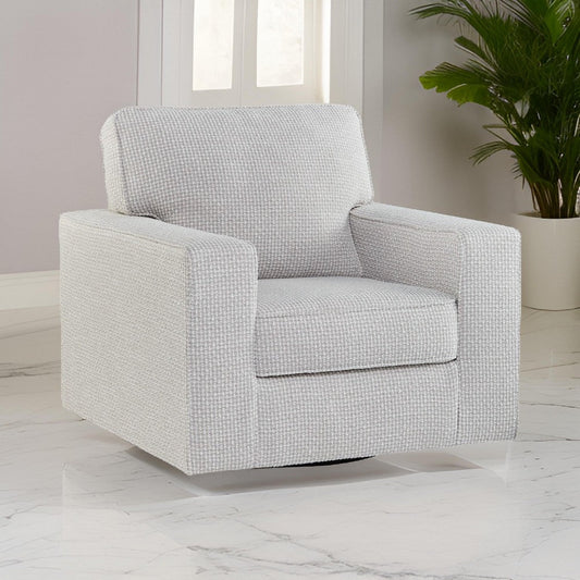 Ashley Olivia Swivel Accent Armchair, Plush Light Gray Polyester