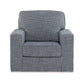 Olivia Swivel Accent Armchair Dark Gray Crosshatch Pattern Polyester By Casagear Home BM318530