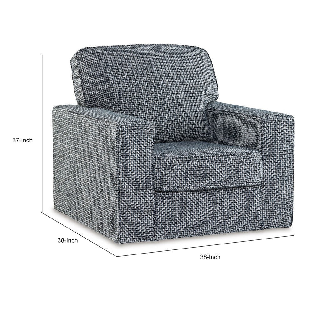 Olivia Swivel Accent Armchair Dark Gray Crosshatch Pattern Polyester By Casagear Home BM318530