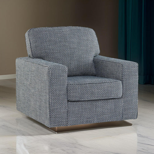 Ashley Olivia Swivel Accent Armchair, Plush Dark Gray Polyester