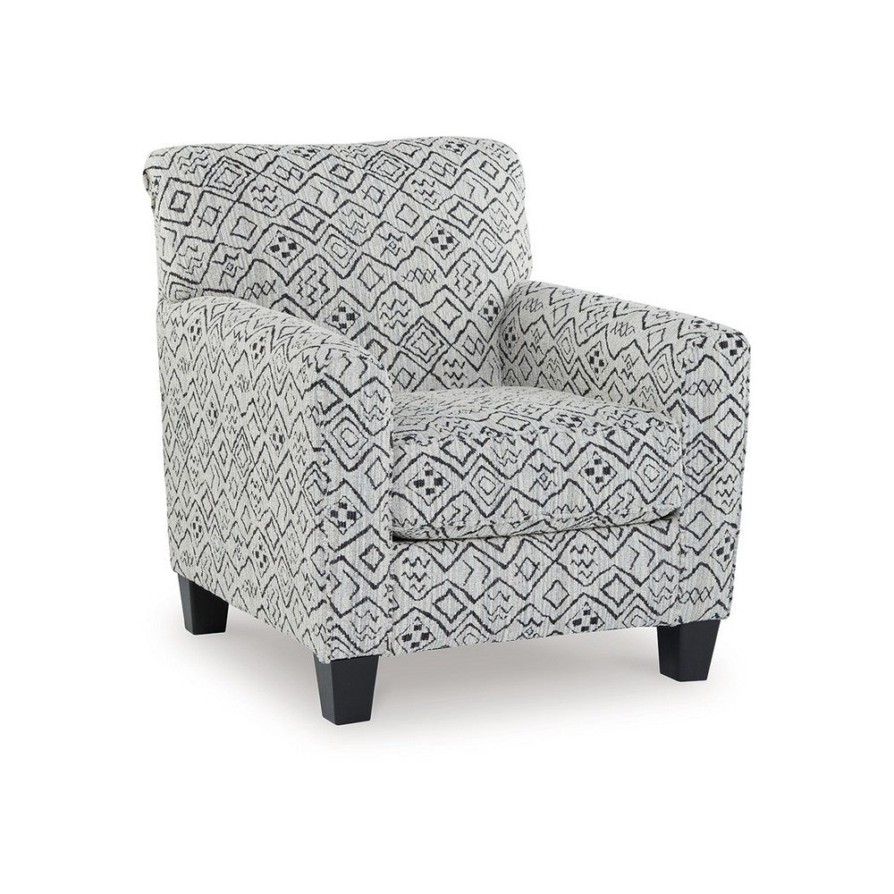 Ashley Heena Accent Chair, Cream, Black Polyester, Black Wood