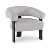 Tisa Accent Chair Gray Polyester 3 Leg Black Wood Frame Round Barrel Back By Casagear Home BM318535