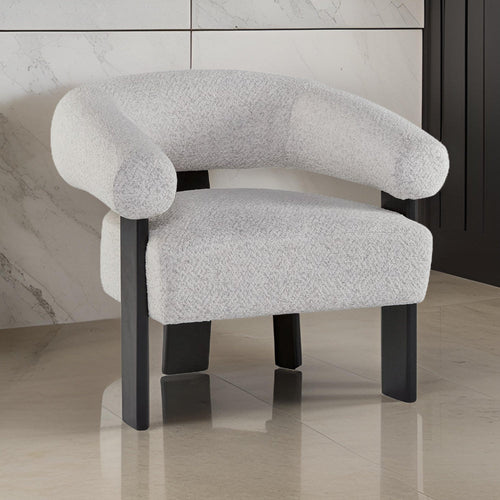 Ashley Tisa Accent Chair, Gray Polyester, Black 3 Leg Wood Frame