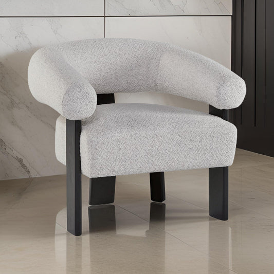 Ashley Tisa Accent Chair, Gray Polyester, Black 3 Leg Wood Frame