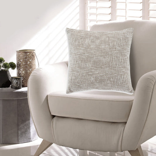 Ashley Throw Pillow Set of 4, 20" Square Cotton Woven Brown White