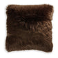Throw Pillow Set of 4, 20 Inch, Faux Fur Polyester, Plush Textured Brown By Casagear Home