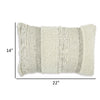 Lumbar Pillow Set of 4, 14 x 22 Inch, Polyester, Handwoven Beige Cotton By Casagear Home