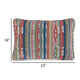 Lumbar Pillow Set of 4 16 x 23 Inch Striped Red Blue White Green Polyester By Casagear Home BM318548