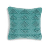Dco Throw Pillow Set of 4, Indoor Outdoor, Woven Geometric Teal Blue By Casagear Home