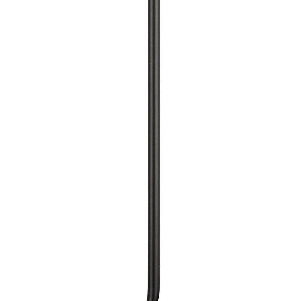 Colin 20 Inch Desk Lamp Black Metal Frame Round Base USB Charging Port By Casagear Home BM318553