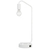 Ashley Colin 21" Desk Lamp, White Metal Frame, Round Base, USB Port
