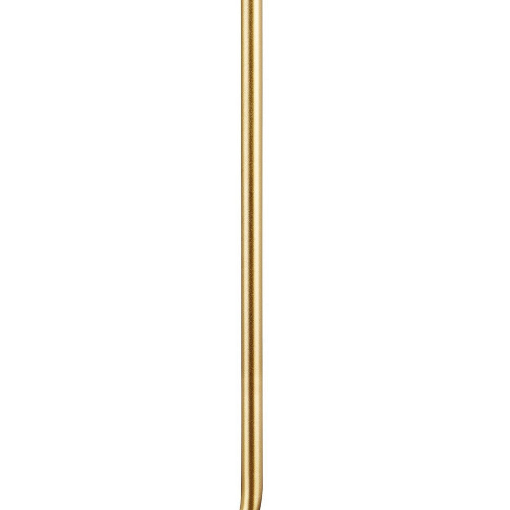 Colin 20 Inch Desk Lamp Gold Metal Frame Round Base USB Charging Port By Casagear Home BM318555