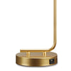 Colin 20 Inch Desk Lamp Gold Metal Frame Round Base USB Charging Port By Casagear Home BM318555