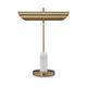 Ashley Leon 20" Desk Lamp, Round Base, USB Port, Gold Metal, Marble