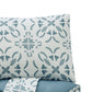 Karl Queen Size Comforter Set with 2 Shams Blue White Polyester Polyfill By Casagear Home BM318561