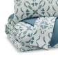 Karl Queen Size Comforter Set with 2 Shams Blue White Polyester Polyfill By Casagear Home BM318561