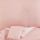 Maxie Full Size Comforter Set with Sham Pink White Polyester Polyfill By Casagear Home BM318563