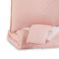 Maxie Full Size Comforter Set with Sham Pink White Polyester Polyfill By Casagear Home BM318563