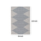 Adena 8 x 10 Area Rug, Indoor Outdoor, Hand Tufted Geometric White and Blue By Casagear Home