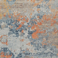 Blue and Ivory and Taupe and Mustard and Burnt Orange