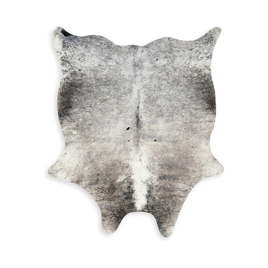 Nancy 6 x 8 Area Rug, Gray Printed Faux Fur Hide Design, Polyester Suede By Casagear Home