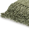 Emily Throw Blanket Set of 3 Textured Woven Knotted Fringe Green Polyester By Casagear Home BM318576