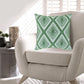 Valey 16 Inch Accent Pillow Set of 4, Indoor Outdoor, Diamond Green White By Casagear Home