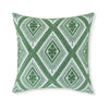 Valey 16 Inch Accent Pillow Set of 4, Indoor Outdoor, Diamond Green White By Casagear Home