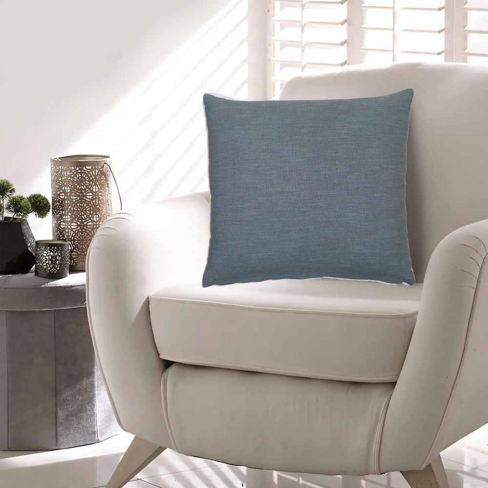 Ashley Ina 22" Accent Throw Pillow Set of 4, Blue Cotton Linen