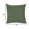 Ina 22 Inch Accent Throw Pillow Set of 4, Square, Green Cotton Linen By Casagear Home