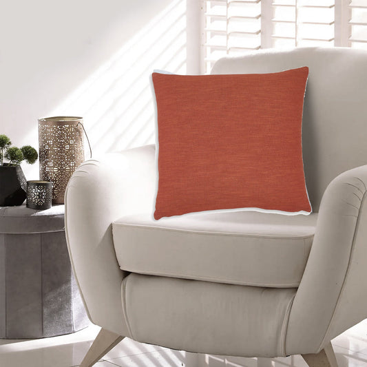 Ashley Ina 22" Accent Throw Pillow Set of 4 Rust Brown Cotton Linen